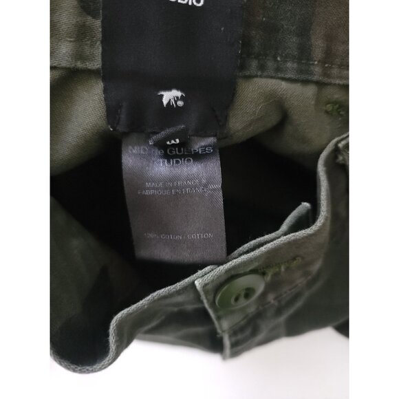 NDG Nid De Guêpes Studio Men's Camo Cargo Pants Made In France Sz M - Picture 6 of 8